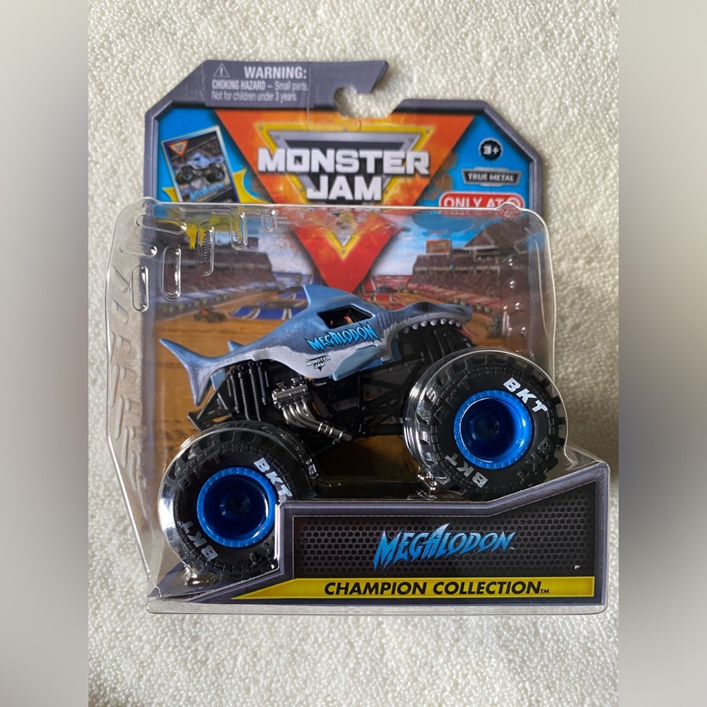 Monster Jam Megalodon Monster Truck Toy - Blue Champion Collection